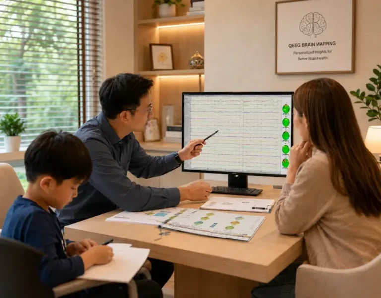 การอธิบายผล QEEG brain mapping สำหรับเด็กที่มีความกังวลด้านภาษาและการสื่อสารในเชียงใหม่