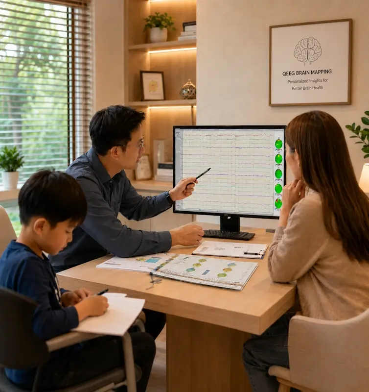 การอธิบายผล QEEG brain mapping สำหรับเด็กที่มีความกังวลด้านภาษาและการสื่อสารในเชียงใหม่